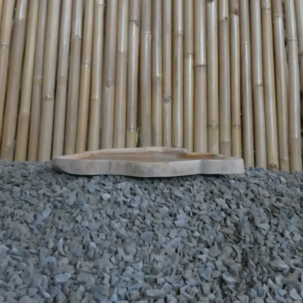 Product image 3 of the product “Natural unique teak plate,  approx diameter 40cm with a Height of 3cm ”